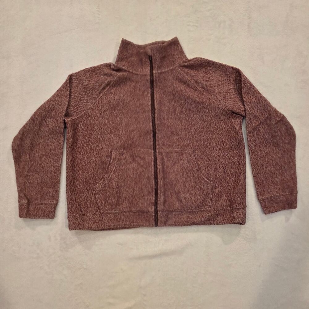 L.L. Bean Full Zip Sweater Fleece Jacket Brown Outdoor Casual Medium
